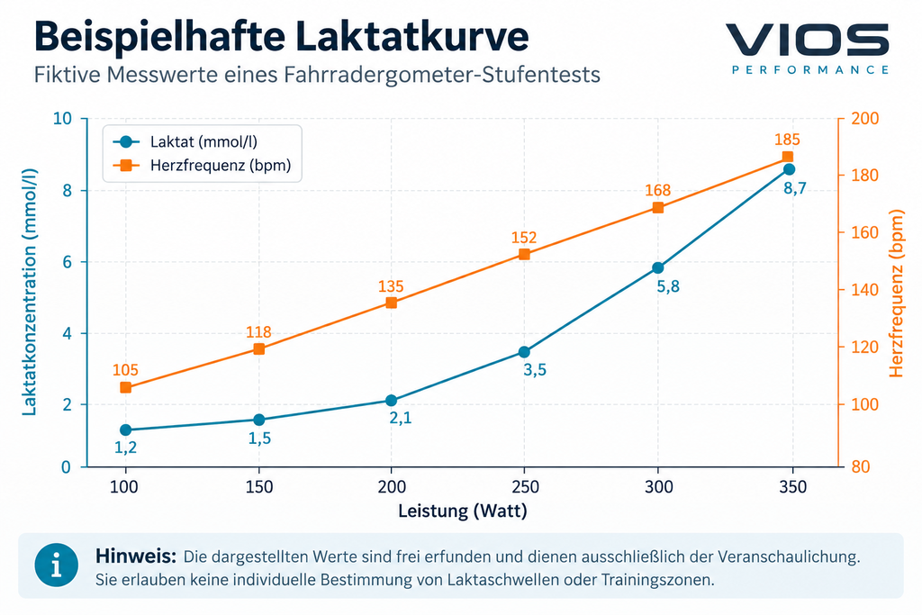 beispielhafte laktatkurve im leistungstest